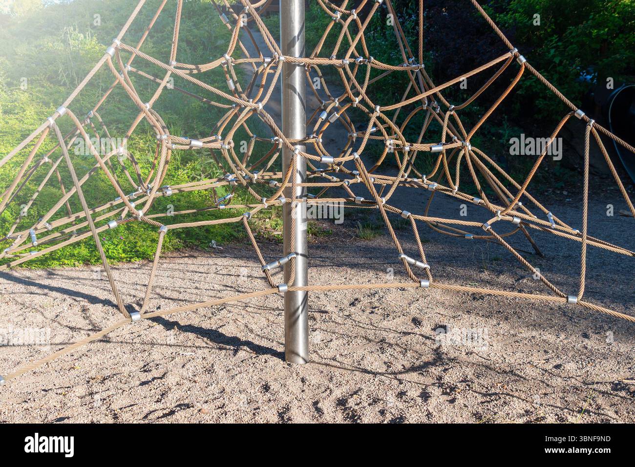 Outdoor climbing rope structure in playground park setting Stock Photo ...