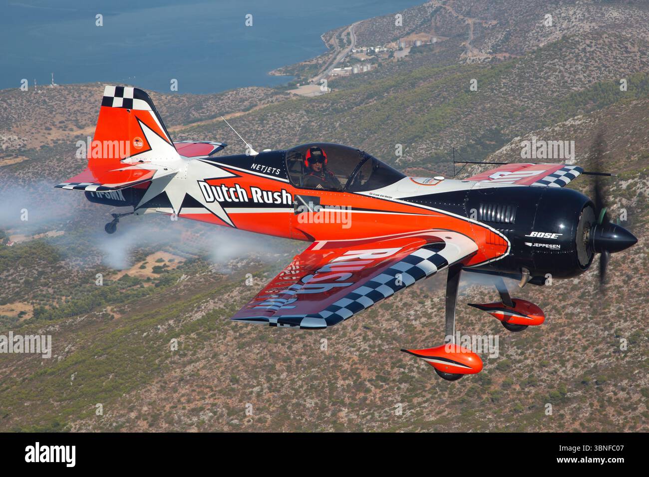 The Dutch Rush Aerobatics Sukhoi Su-26MX, based in Greece, is a single ...