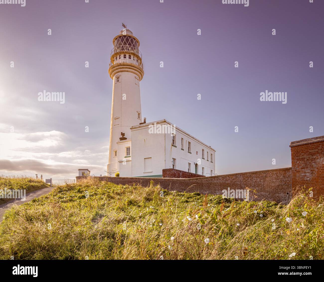 New Flamborough Lighthouse on England’s Yorkshire coast, a striking ...