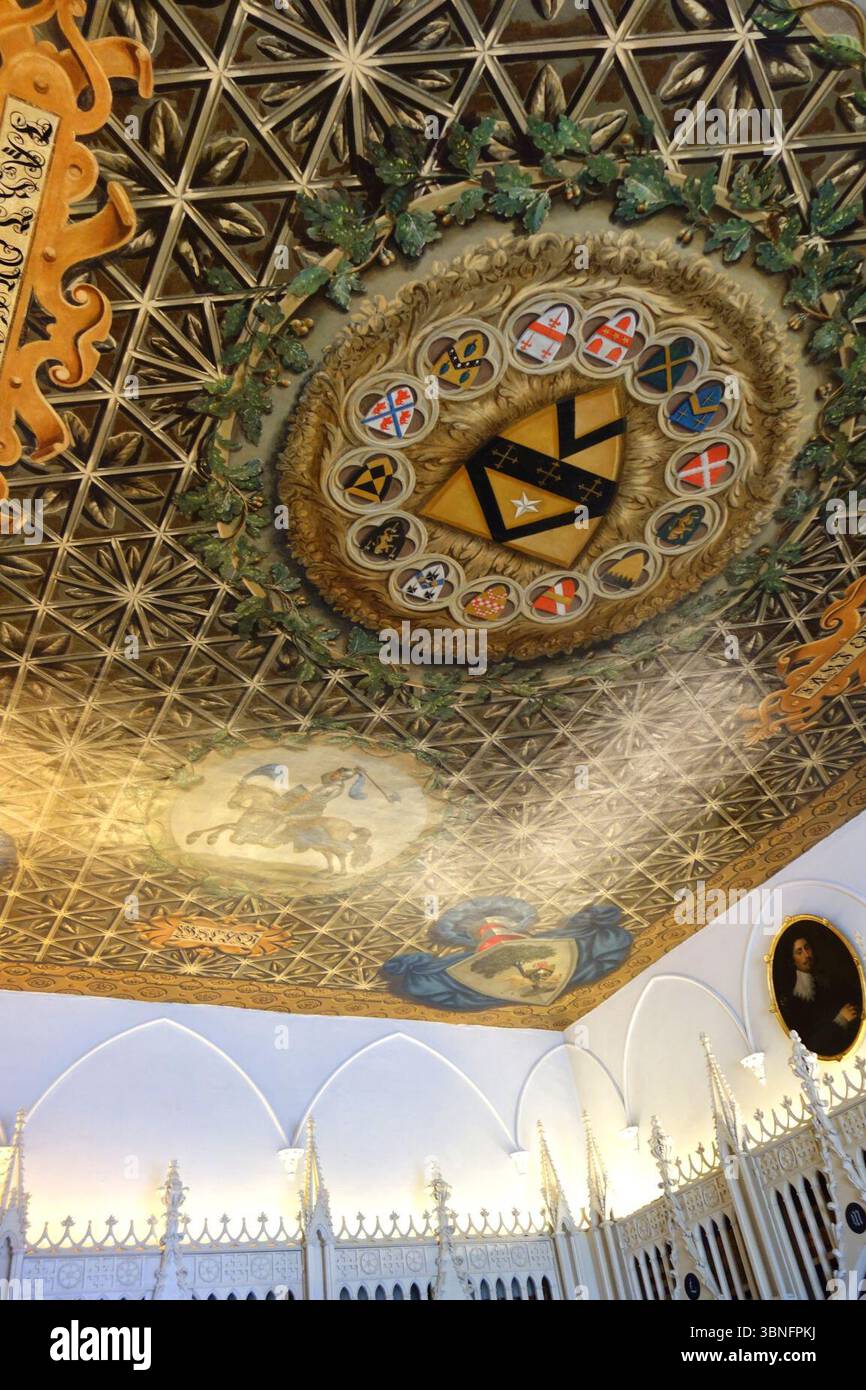 Library ceiling - Strawberry Hill House - London, UK Stock Photo - Alamy