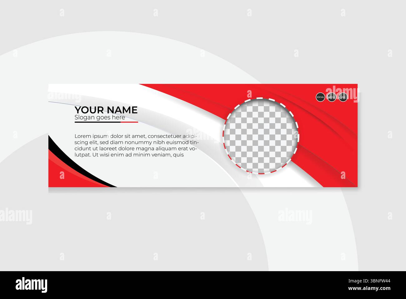 Modern and minimalist email signature or email footer template design Stock Vector