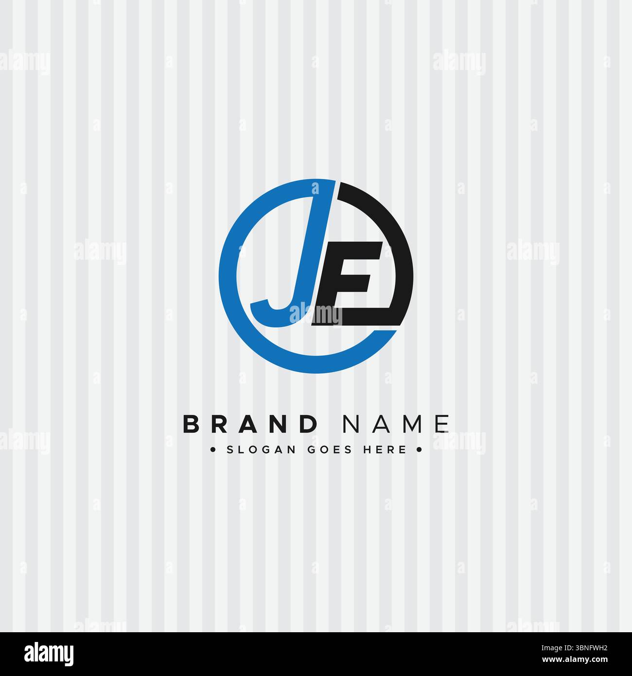 Creative Logo for Initials JE in Monogram Style - Vector Template for Initial Letter J and E Stock Vector