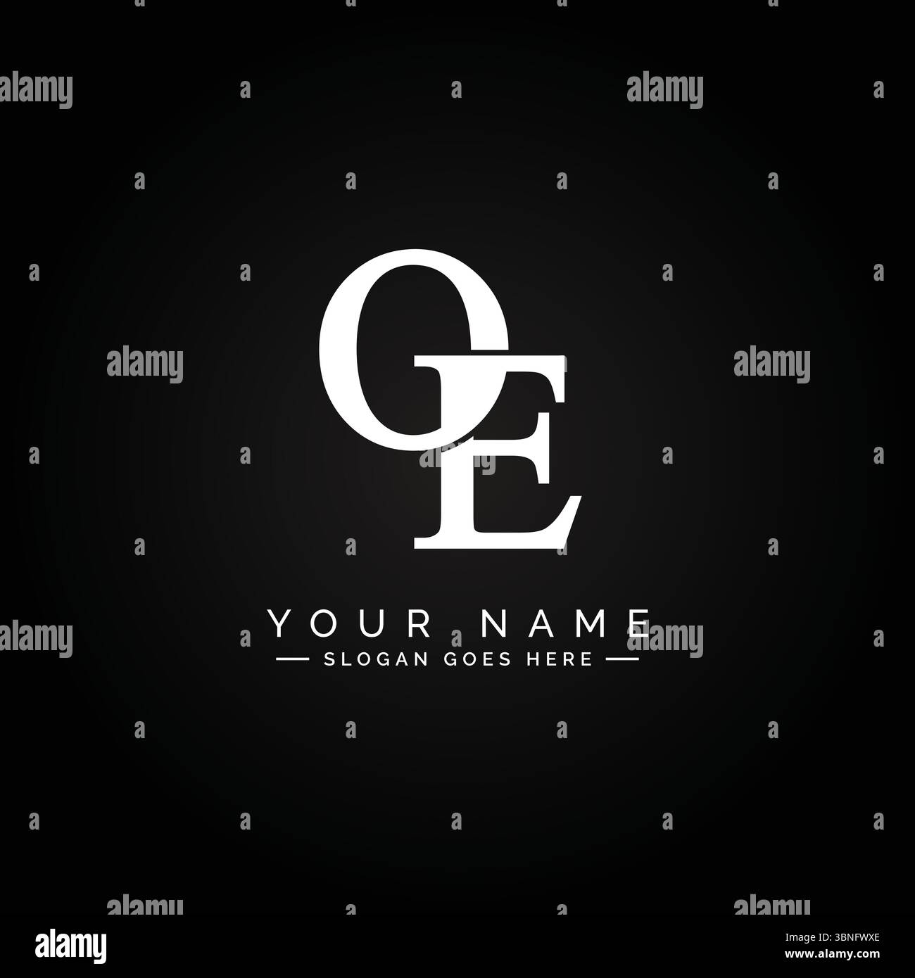 Vector Template for Initial Letter OE Logo - Elegant Monogram Logo for Alphabet O and E Stock Vector