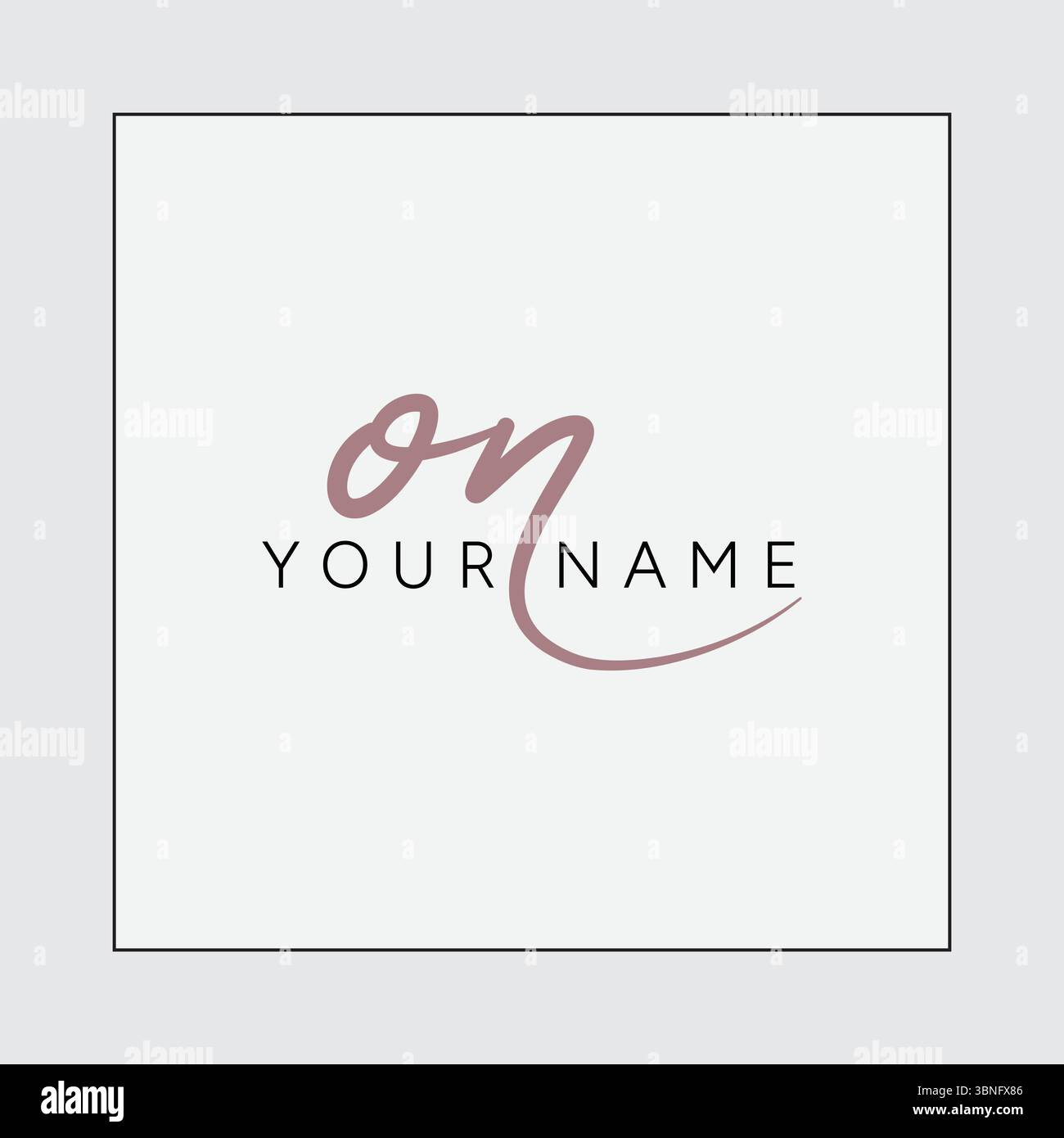 ON Signature Logo - Handwritten Vector Logo Template for ON Alphabet ...