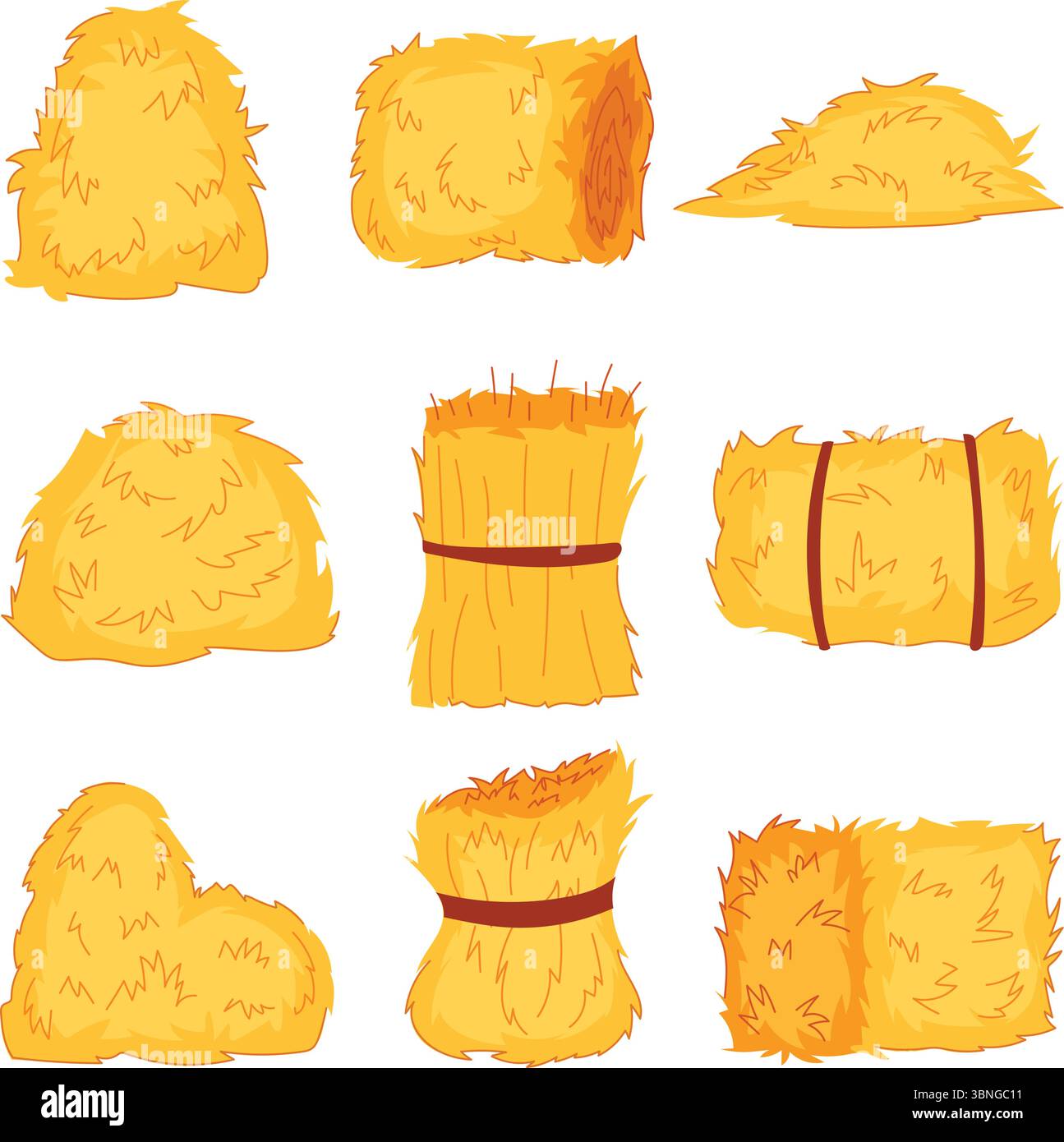 Hatstack Cartoon haystack set cartoon vector illustration Stock Vector Image & Art - Alamy