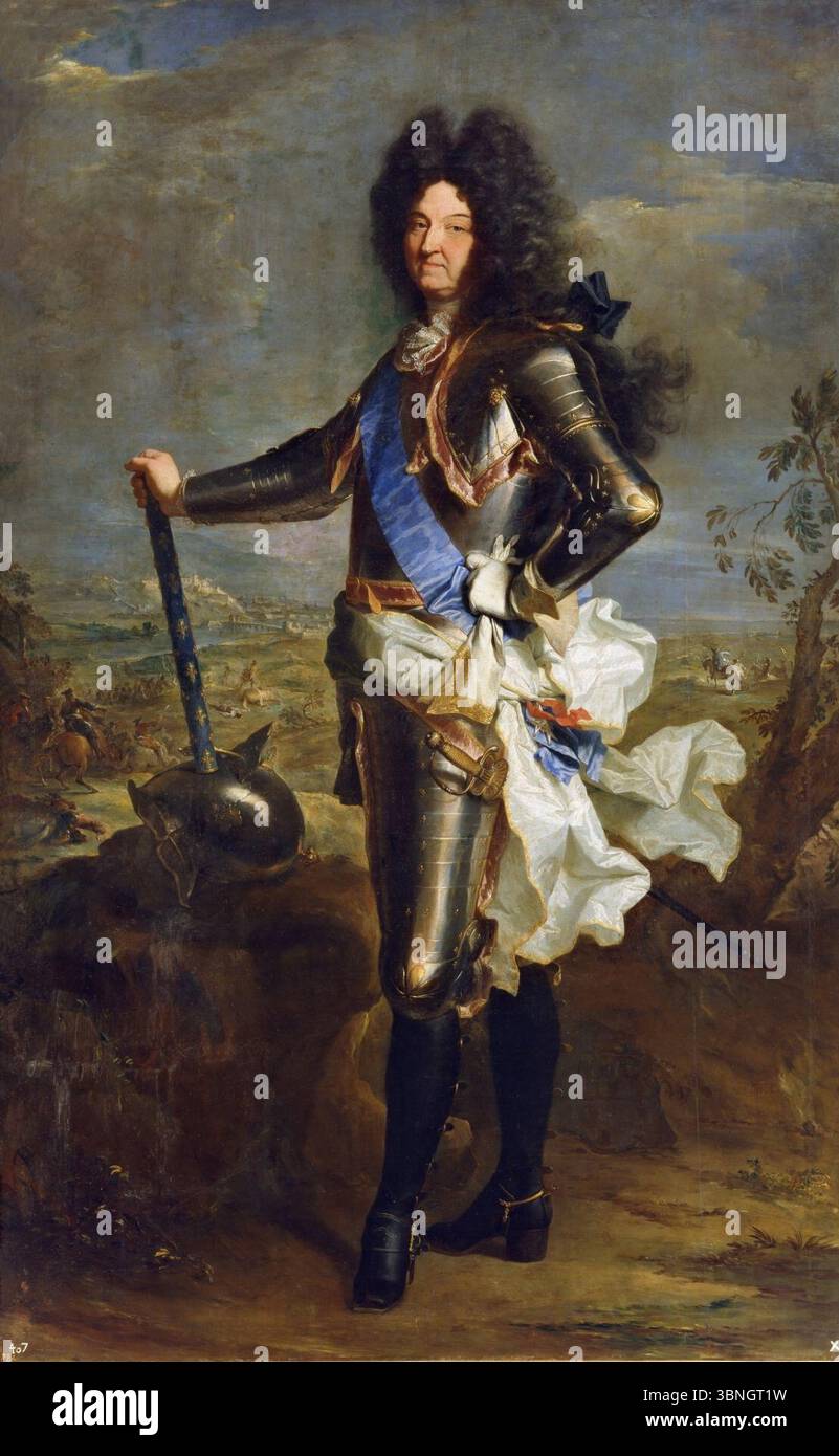Louis XIV of France in armour (by Hyacinthe Rigaud Stock Photo - Alamy