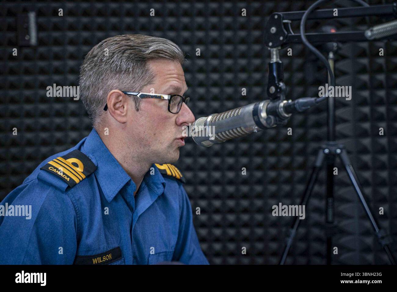 Lt Cmdr Allan Wilson Conducts a Radio Interview (5852435 Stock Photo ...