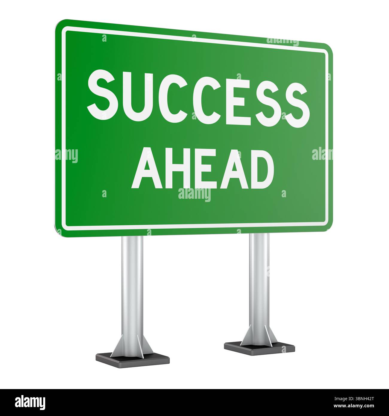 Success ahead, green highway road sign. Motivational message for ...