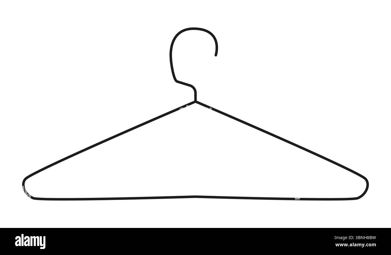 Clothes hanger. Cloakroom simple pictogram. Line icon vector isolated ...