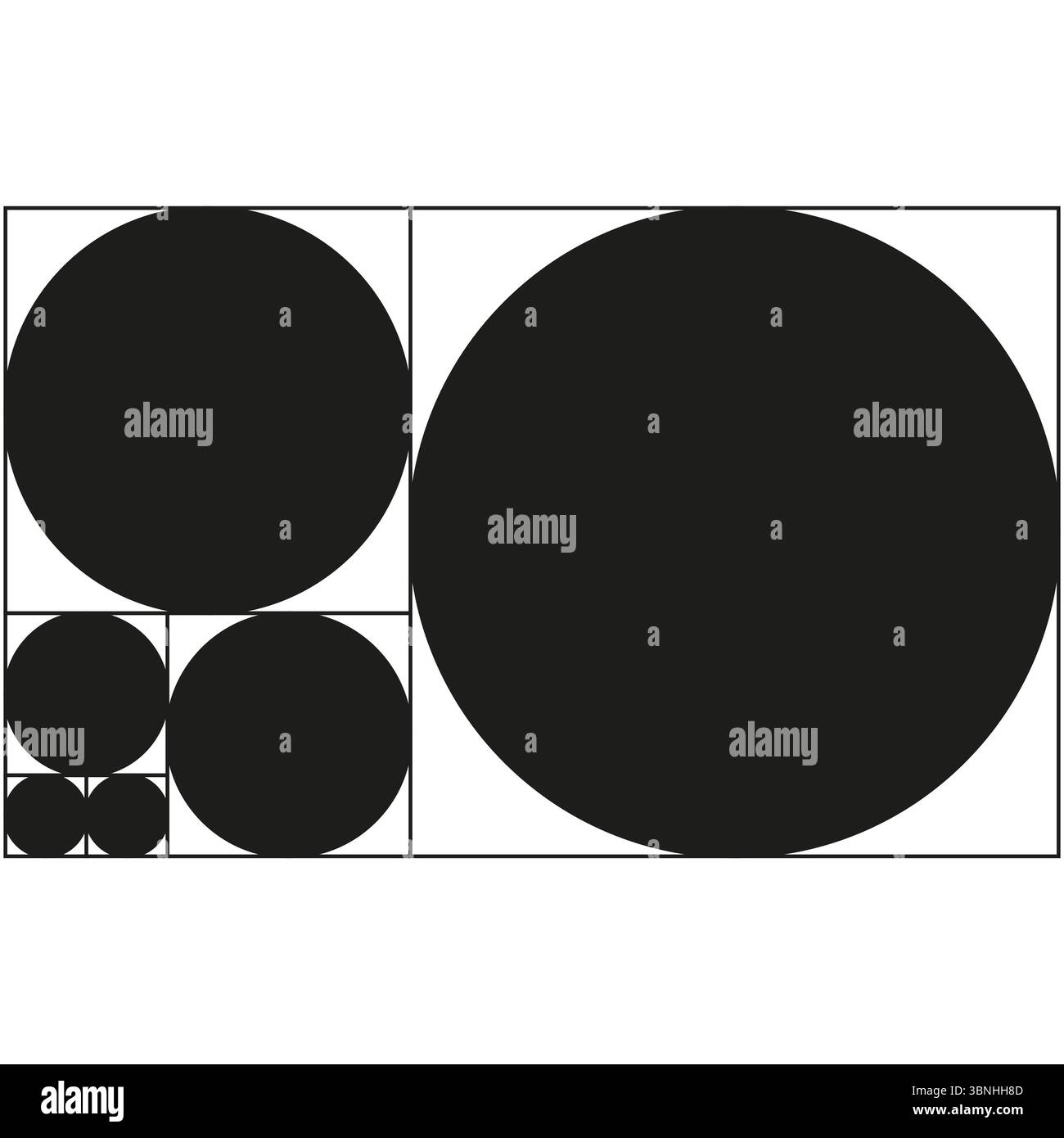 Circle grid layout. Geometric sphere Vector. Size contrast pattern. Abstract balance design. Stock Vector