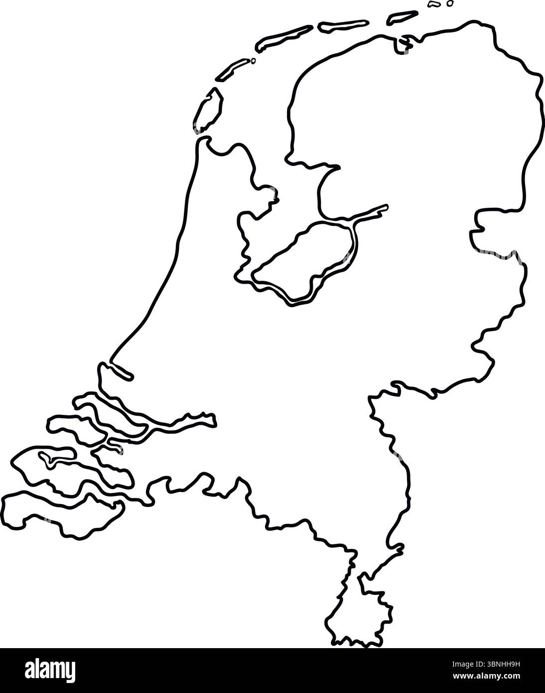 Outer map border of Netherlands blank outline dutch Stock Vector Image ...
