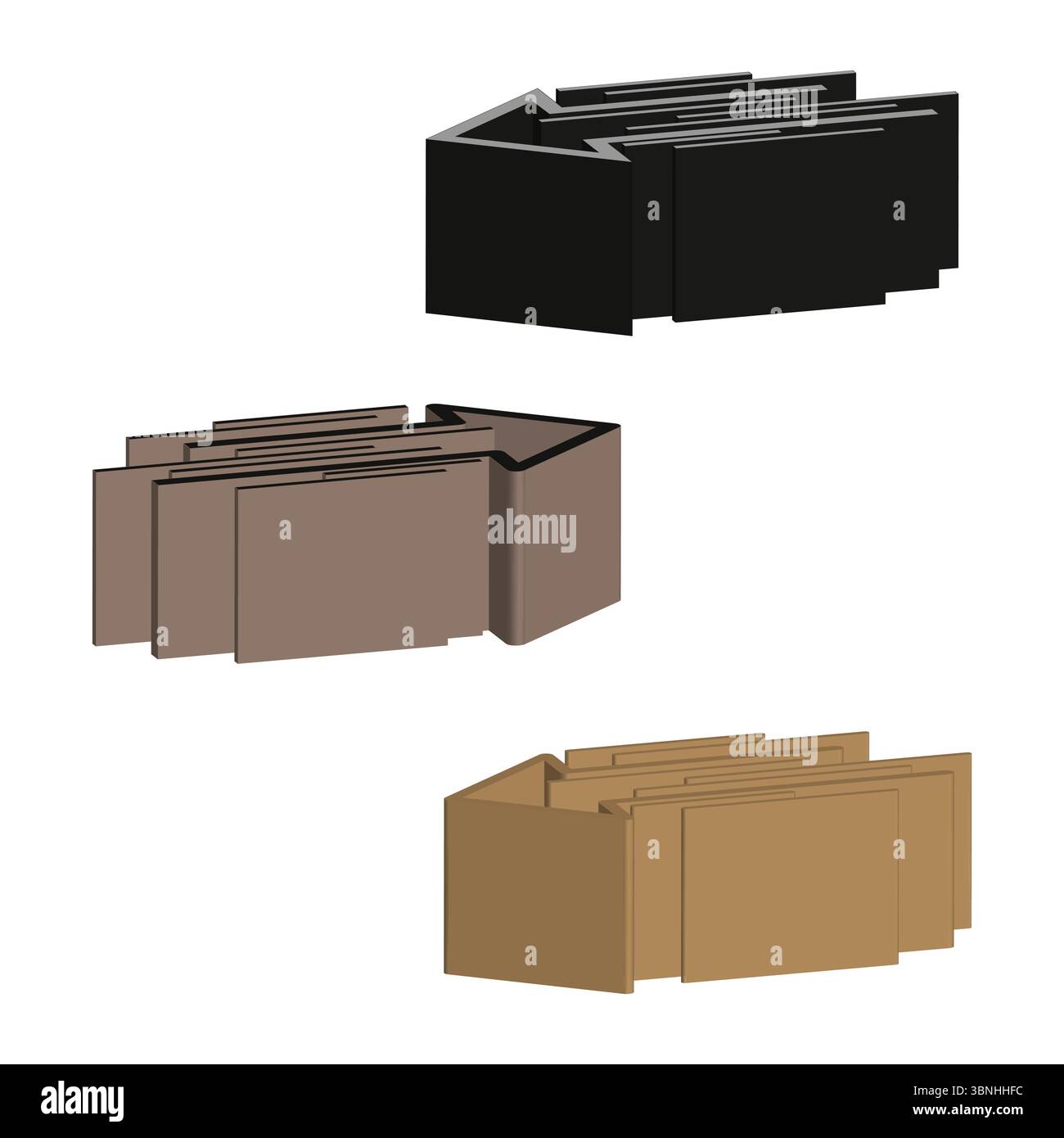 Shipping box icon. Cardboard parcel set. Isometric package Vector. Logistic storage concept. Stock Vector