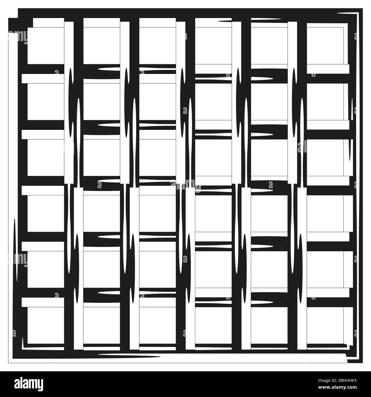 Geometric grid pattern. Abstract square design. Black line background. Modern vector illustration. Stock Vector