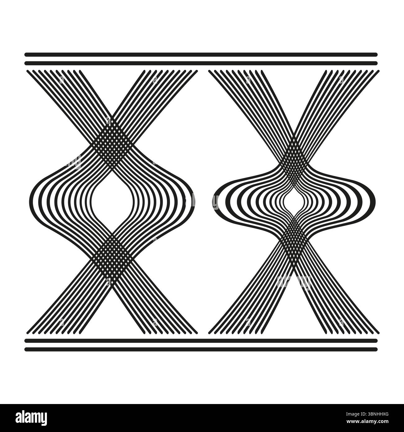 Crosswave icon design. Pulsing curve pattern. Dynamic X Vector ...