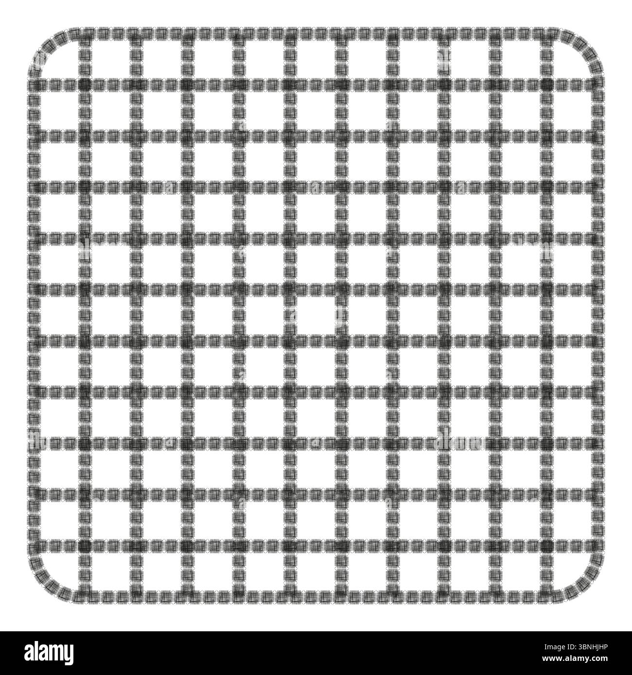 Abstract mesh structure. Geometric perspective framework. Vector wireframe illustration. Volumetric grid composition. Stock Vector