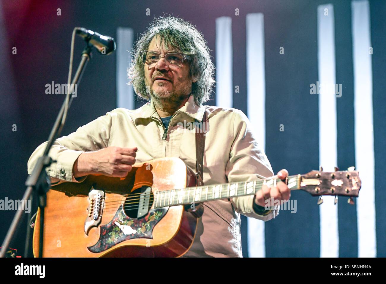 American rock band Wilco: Jeff Tweedy (vocals and guitar). Stock Photo