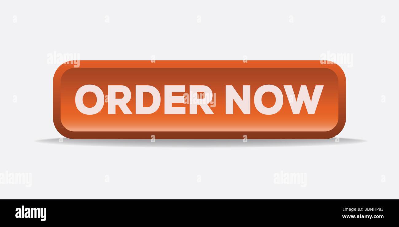 "Order Now Button - Orange Color with Bold Text" Stock Vector
