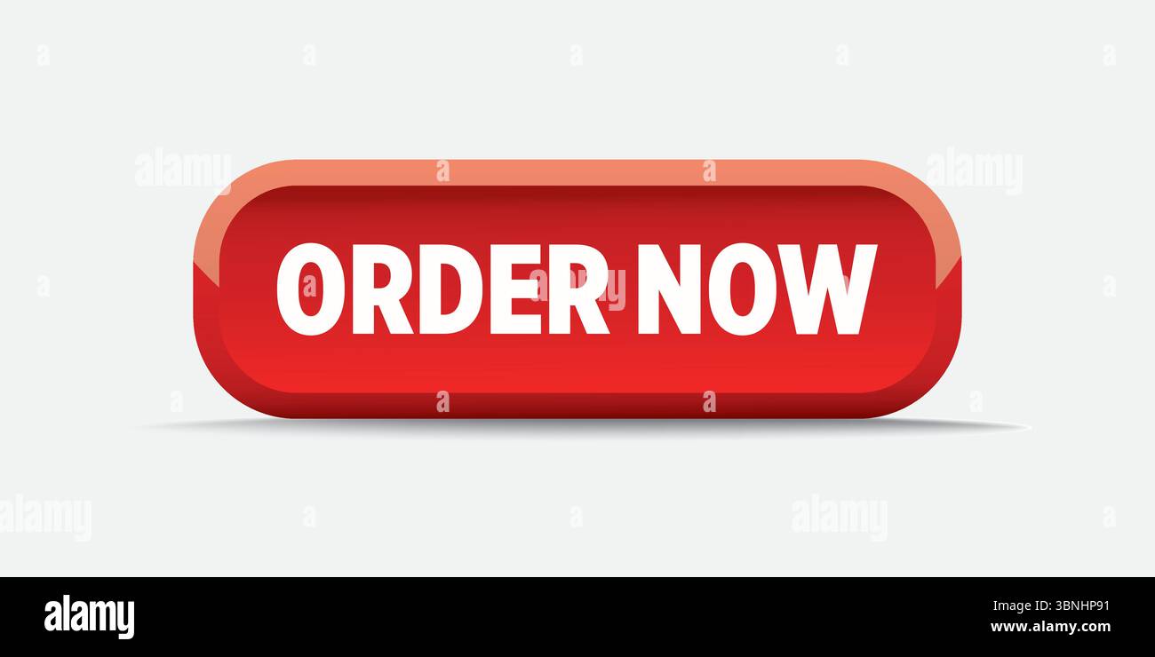 "Order Now Button - Orange Color with Bold Text" Stock Vector
