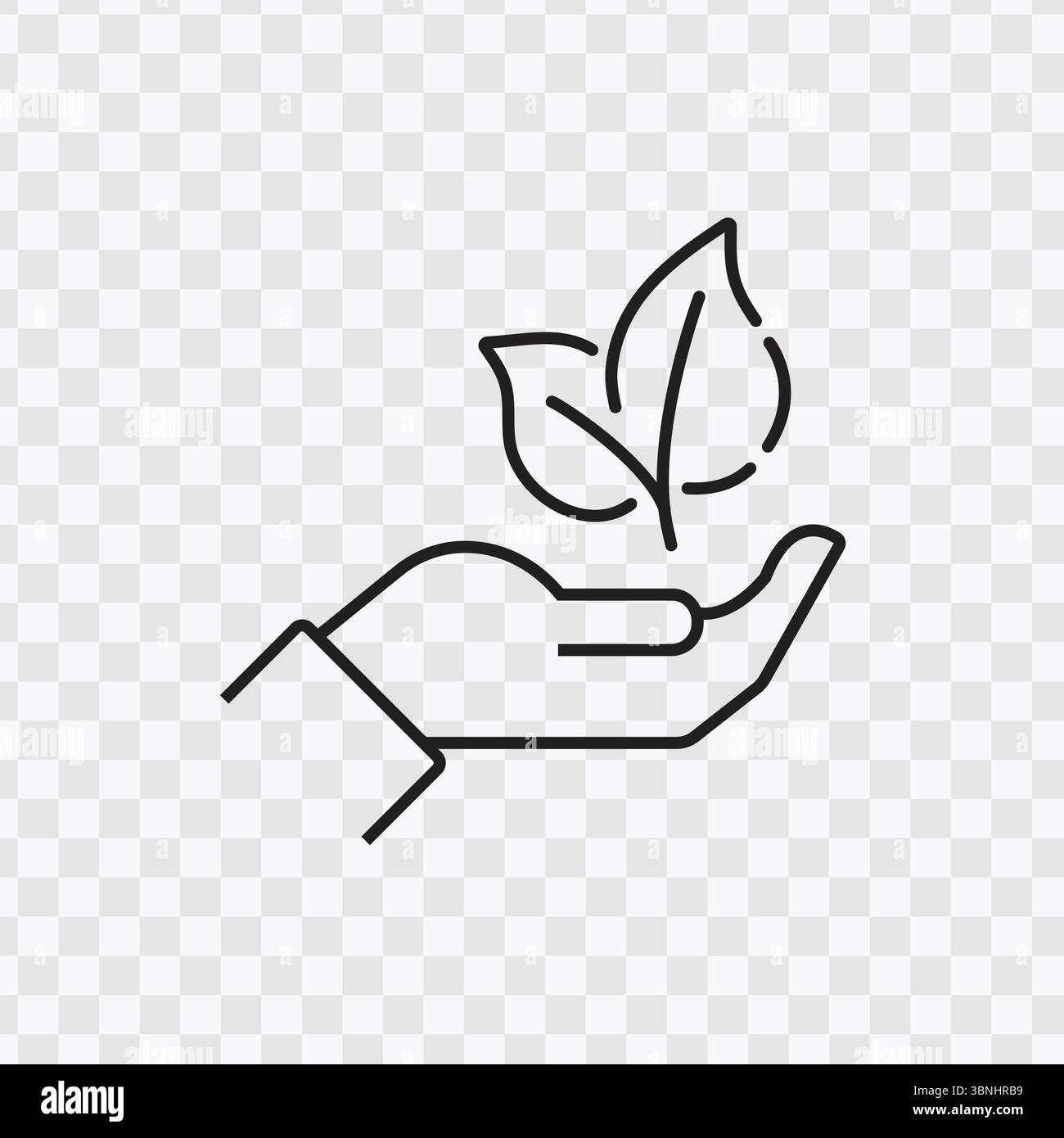 Hand Holding Leaf Icon for Eco-Friendly Care Stock Vector
