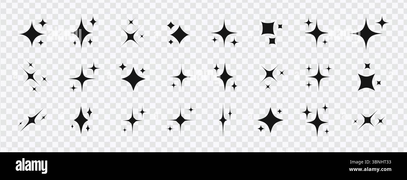 "Sparkle Star Icons for Design Projects and Creative Elements" Stock Vector