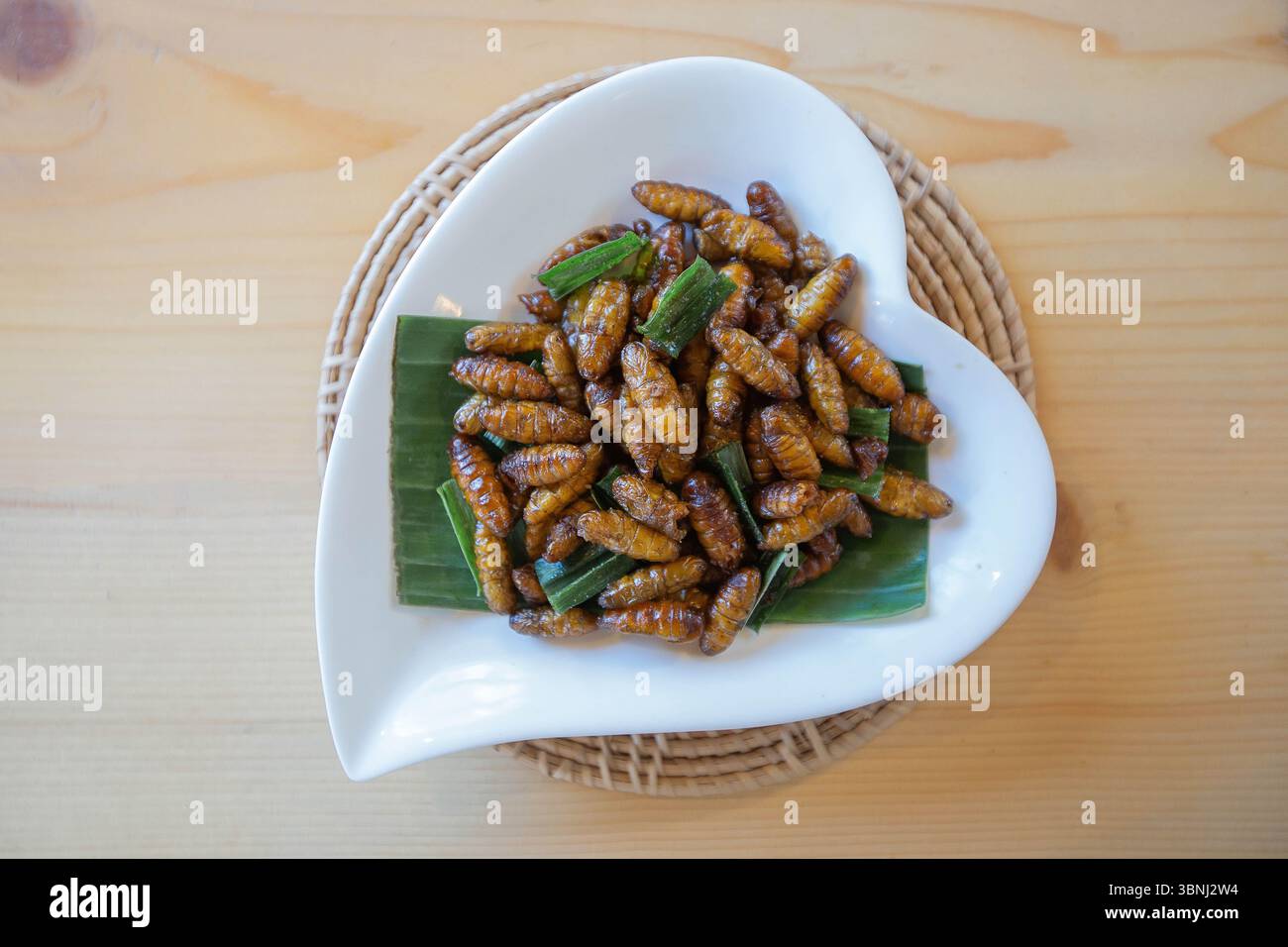 Fried insects - Express worms or fried bamboo worms insect crispy with ...