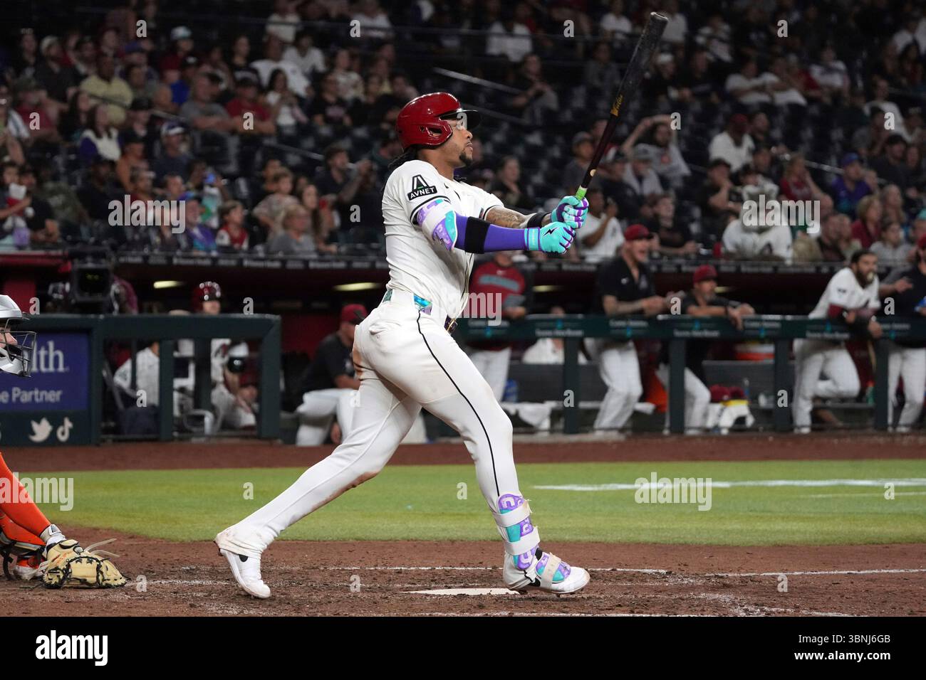 Arizona Diamondbacks' Ketel Marte hits a two-run home run against the
