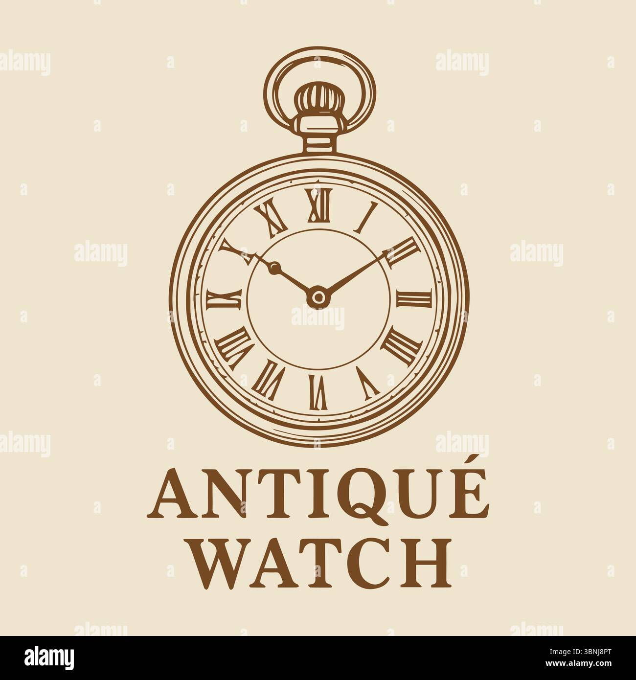 Old Watch Graphics Elegant Antique Pocket Watch Illustration Timeless Vintage Design Stock ...