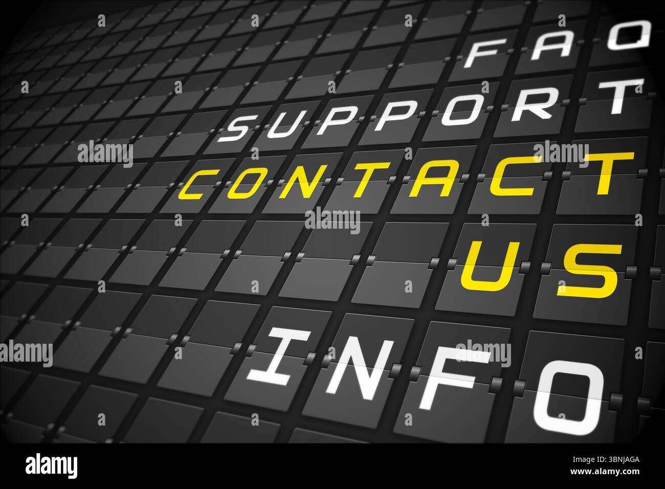 Contact us buzzwords on black mechanical board Stock Photo