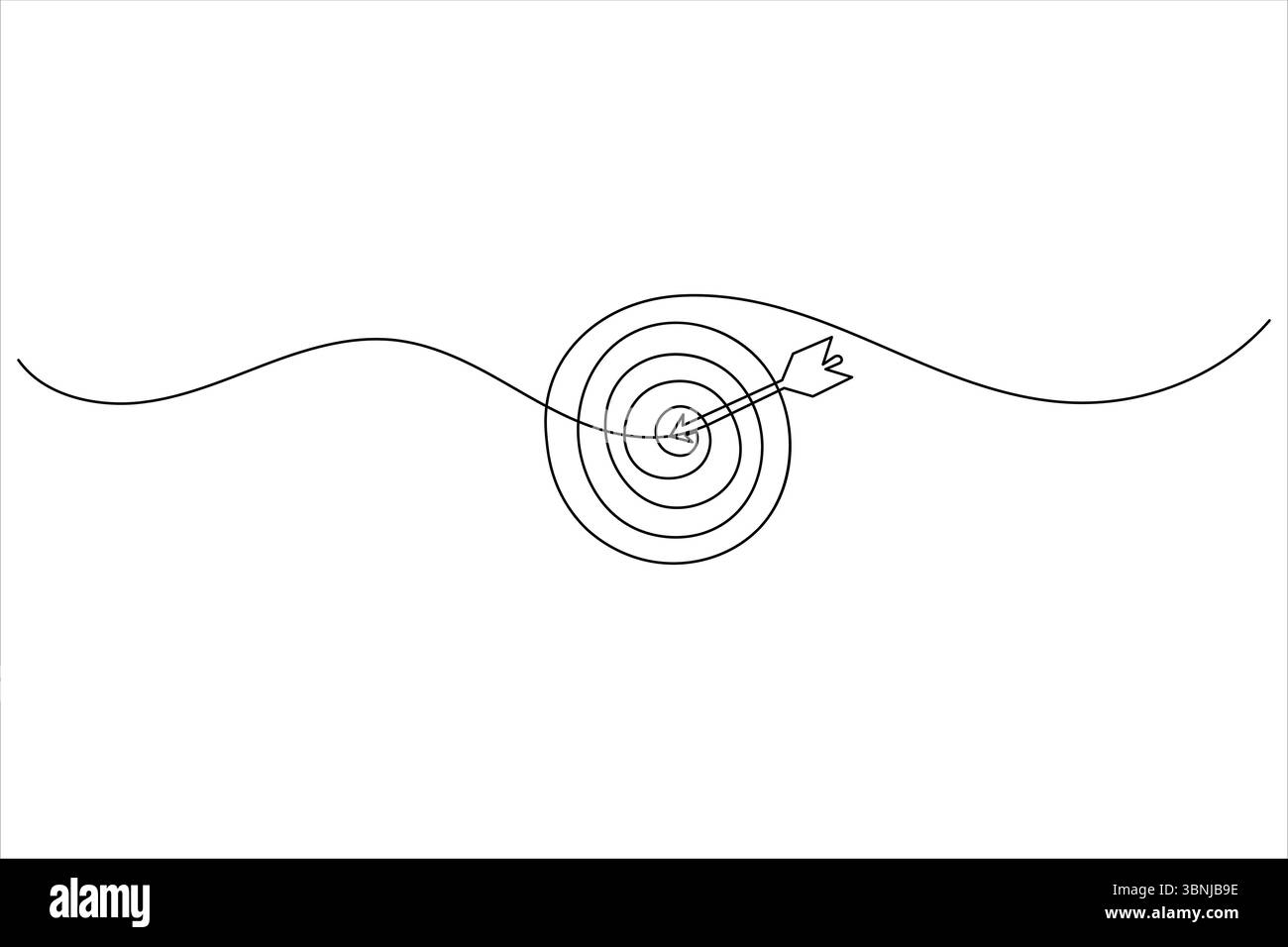 One line drawing target icon outline minimalist concept for marketing ...