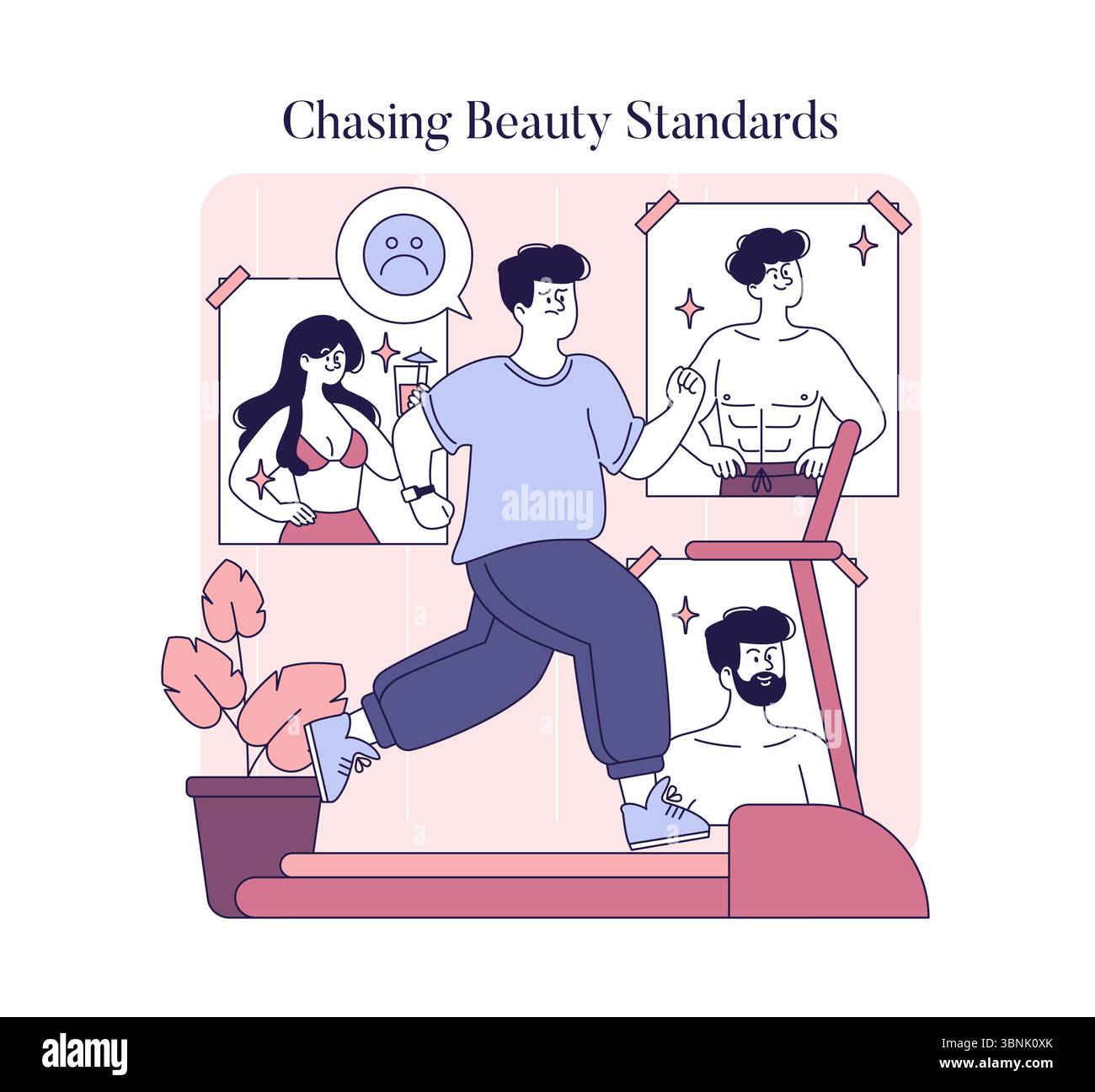 Beauty standards can create pressure and anxiety. This illustration ...