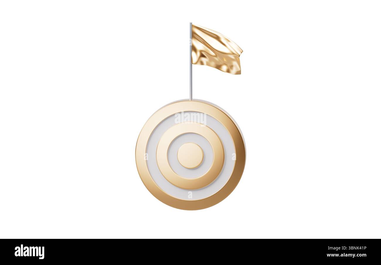 Target center with a flag, 3d rendering. 3D illustration Stock Photo ...