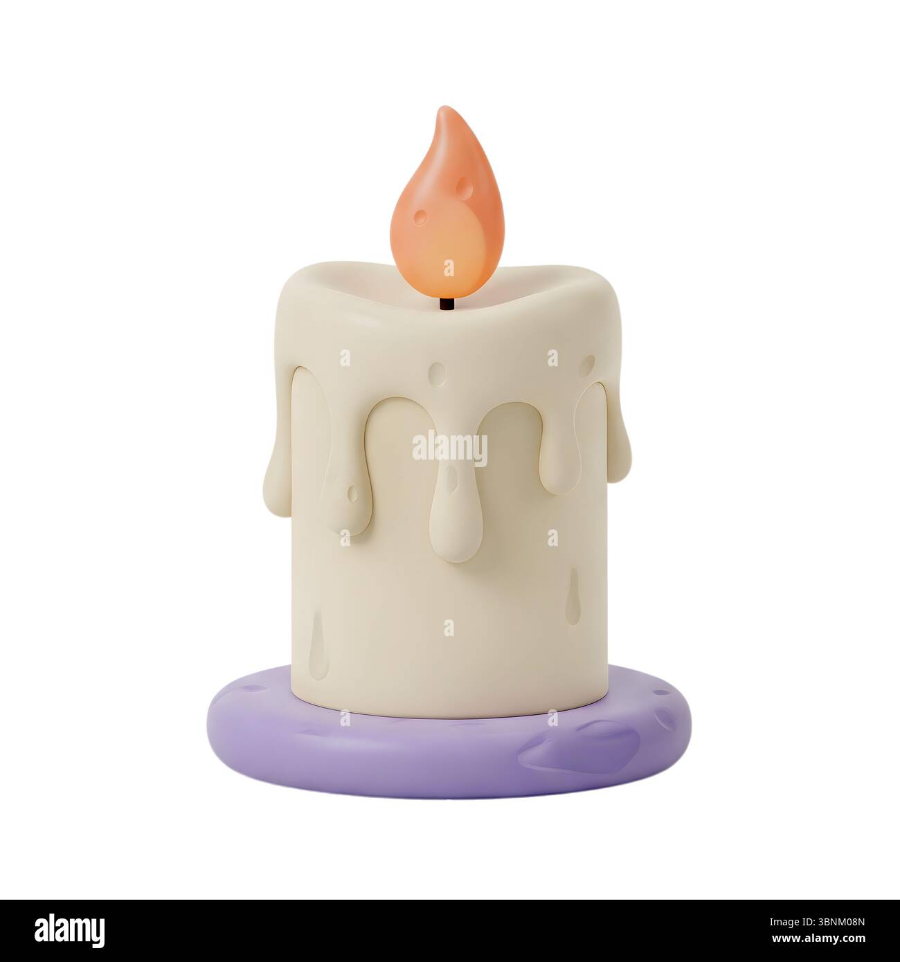 candle minimalist 3D rendering in a soft and smooth renderer Stock Photo