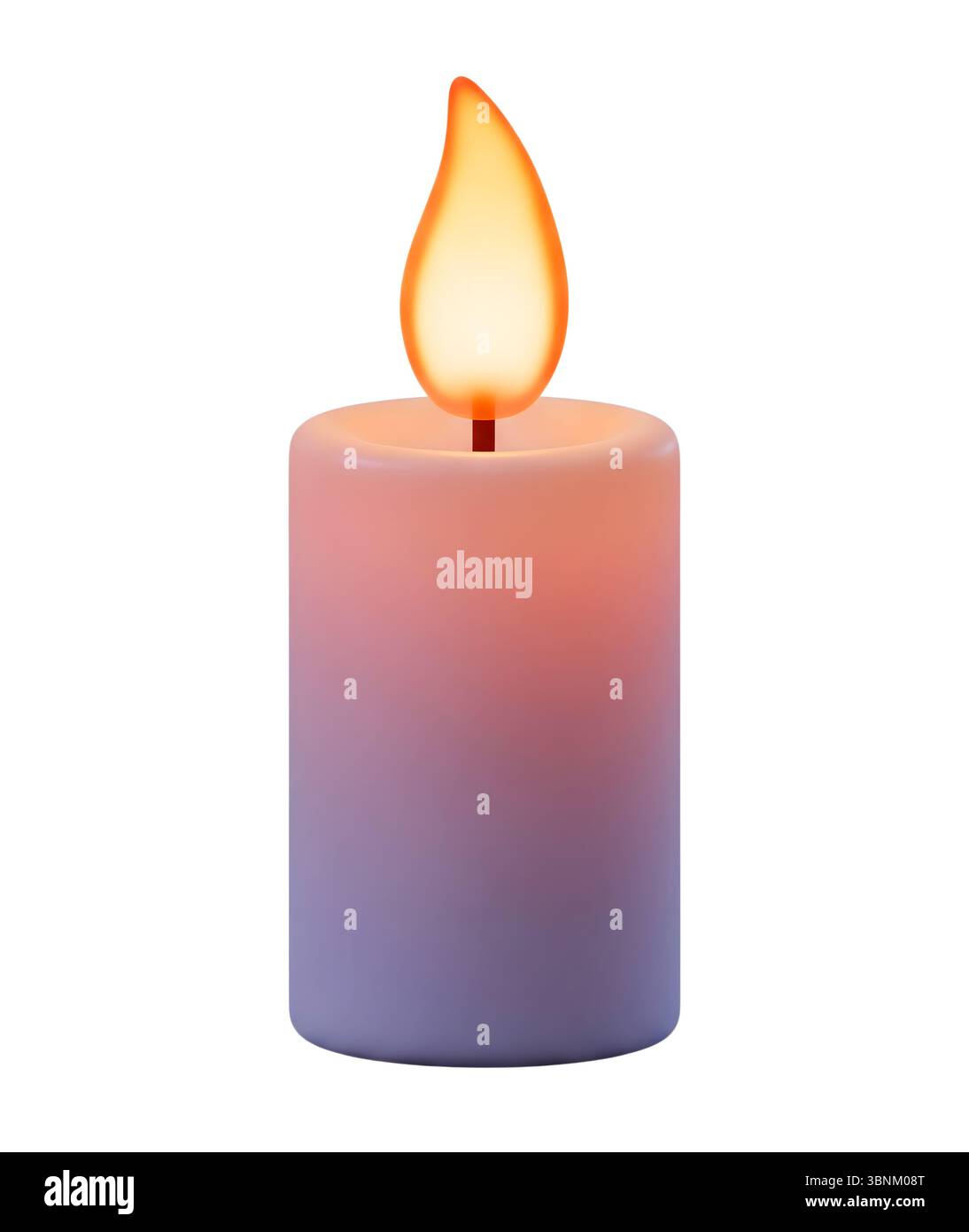 candle minimalist 3D rendering in a soft and smooth renderer Stock Photo