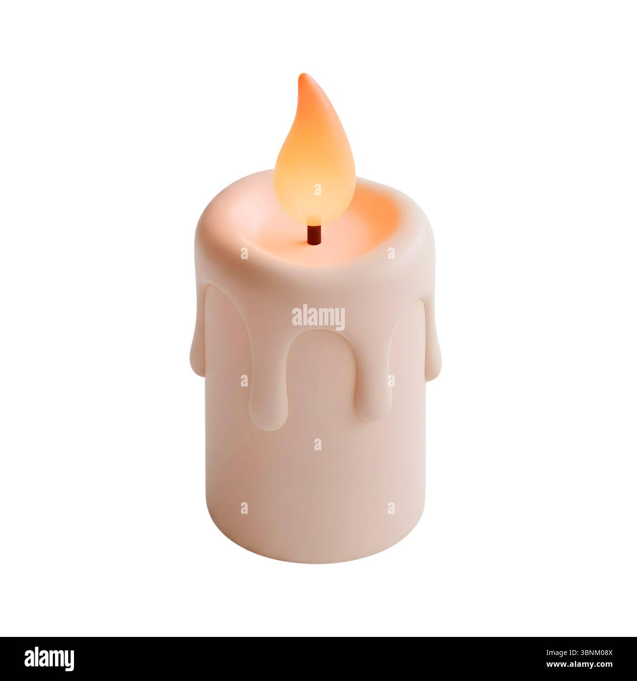 candle minimalist 3D rendering in a soft and smooth renderer Stock Photo