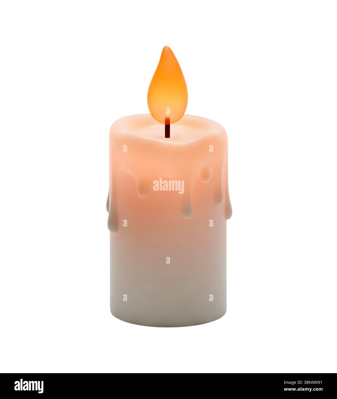 candle minimalist 3D rendering in a soft and smooth renderer Stock Photo