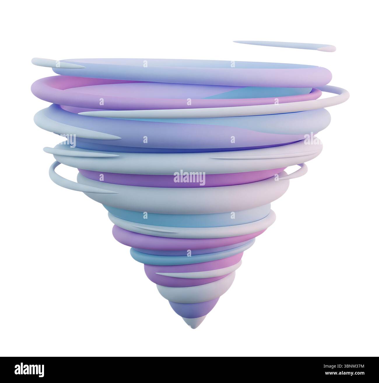 tornado minimalist 3D rendering in a soft and smooth renderer Stock Photo