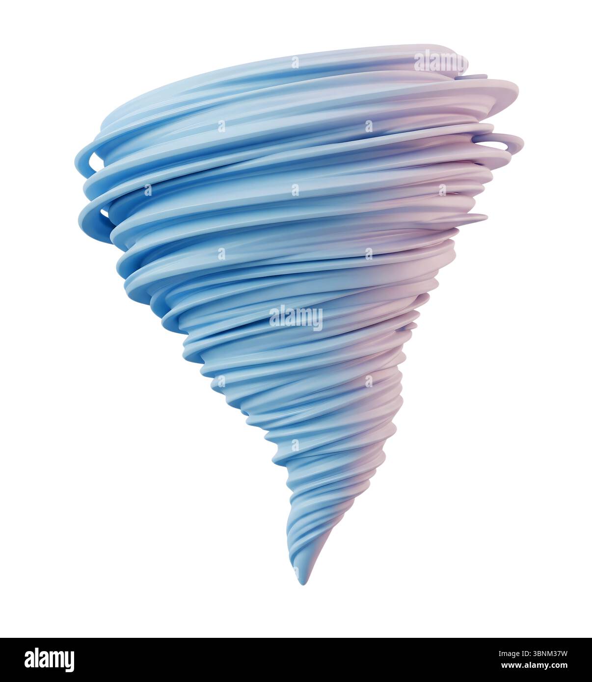 tornado minimalist 3D rendering in a soft and smooth renderer Stock Photo