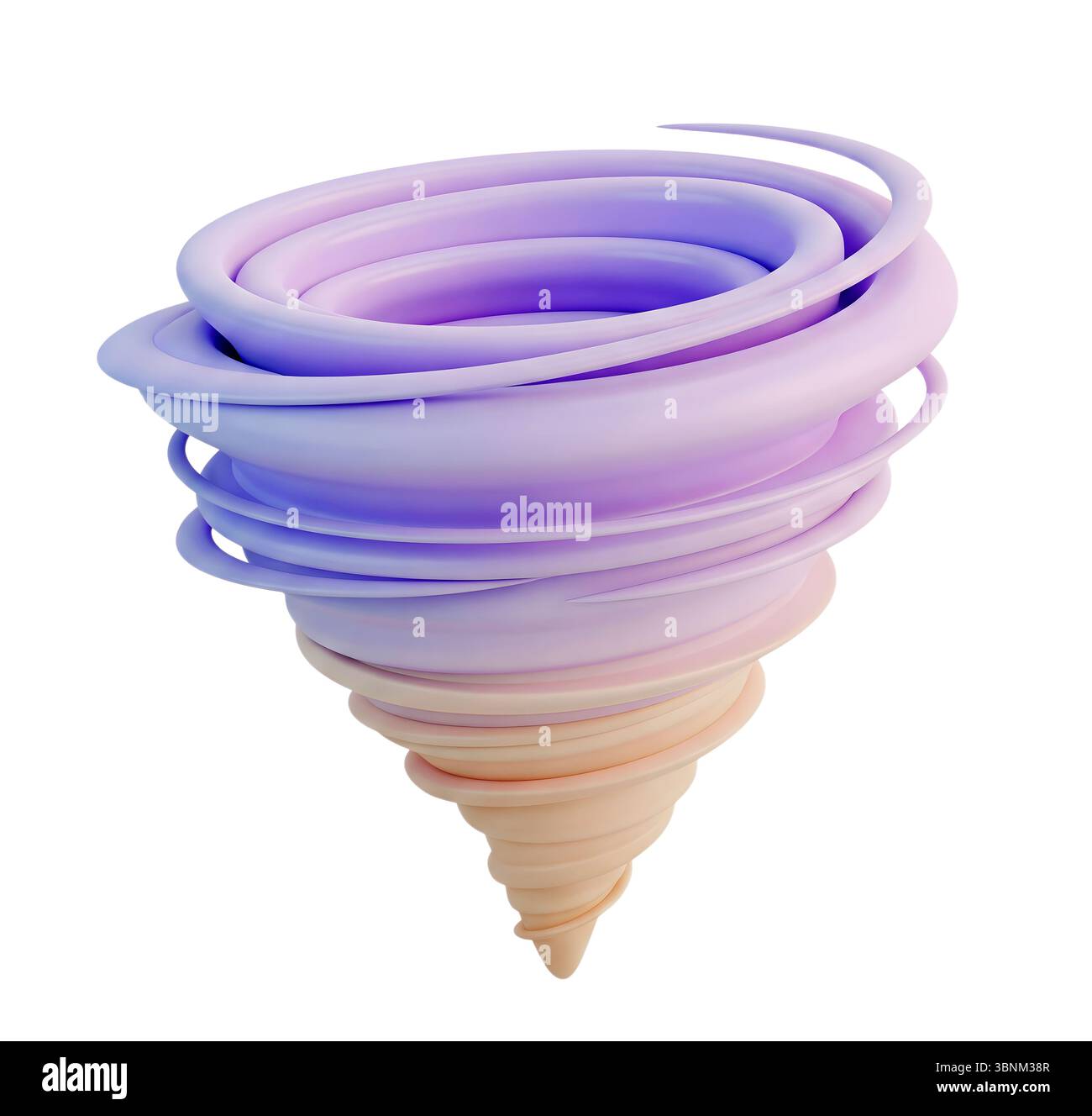 tornado minimalist 3D rendering in a soft and smooth renderer Stock Photo