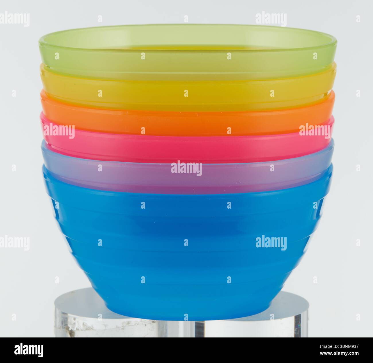 colorful plastic cups Stock Photo