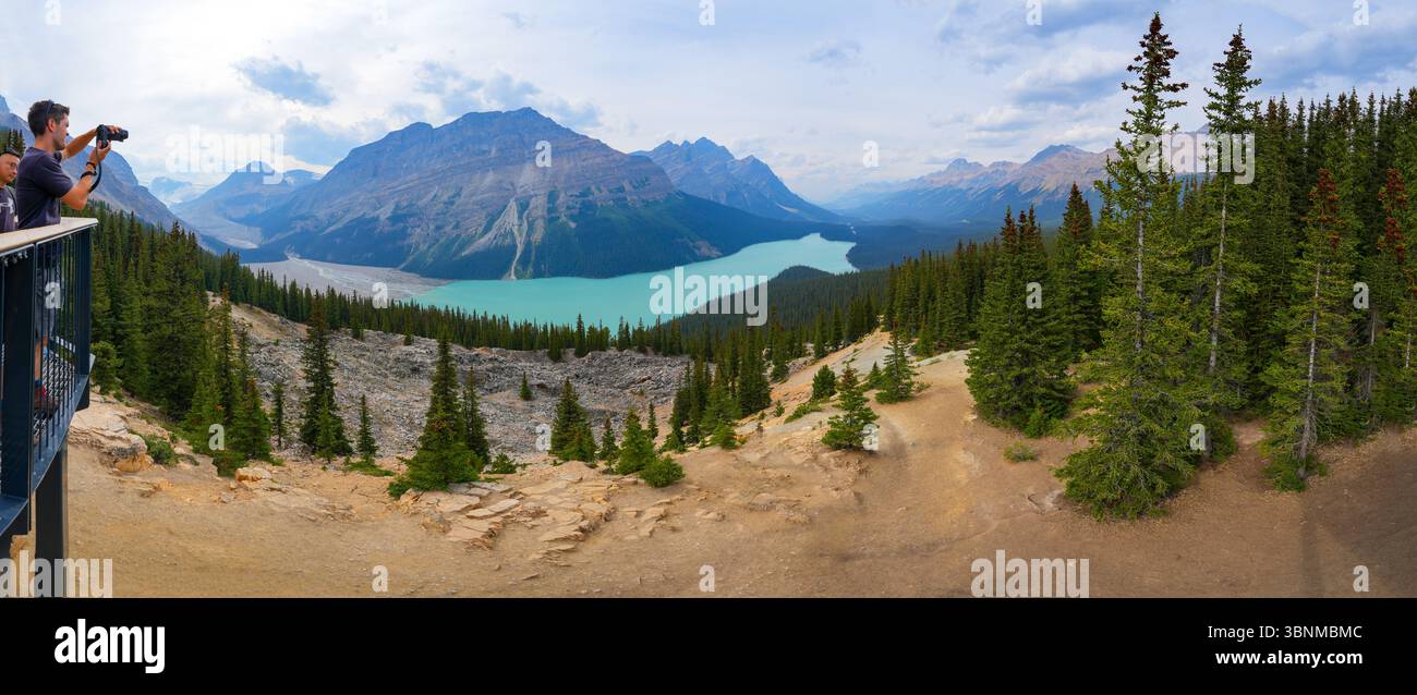 Peyto Lake as seen from the Bow Summit in Banff National Park, Canadian ...