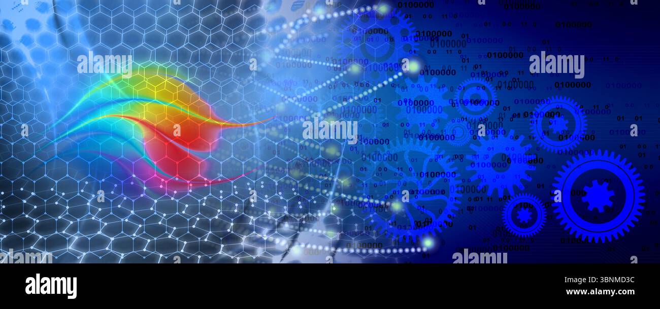 Vector illustration circuit board and hexagons background. Hi-tech ...