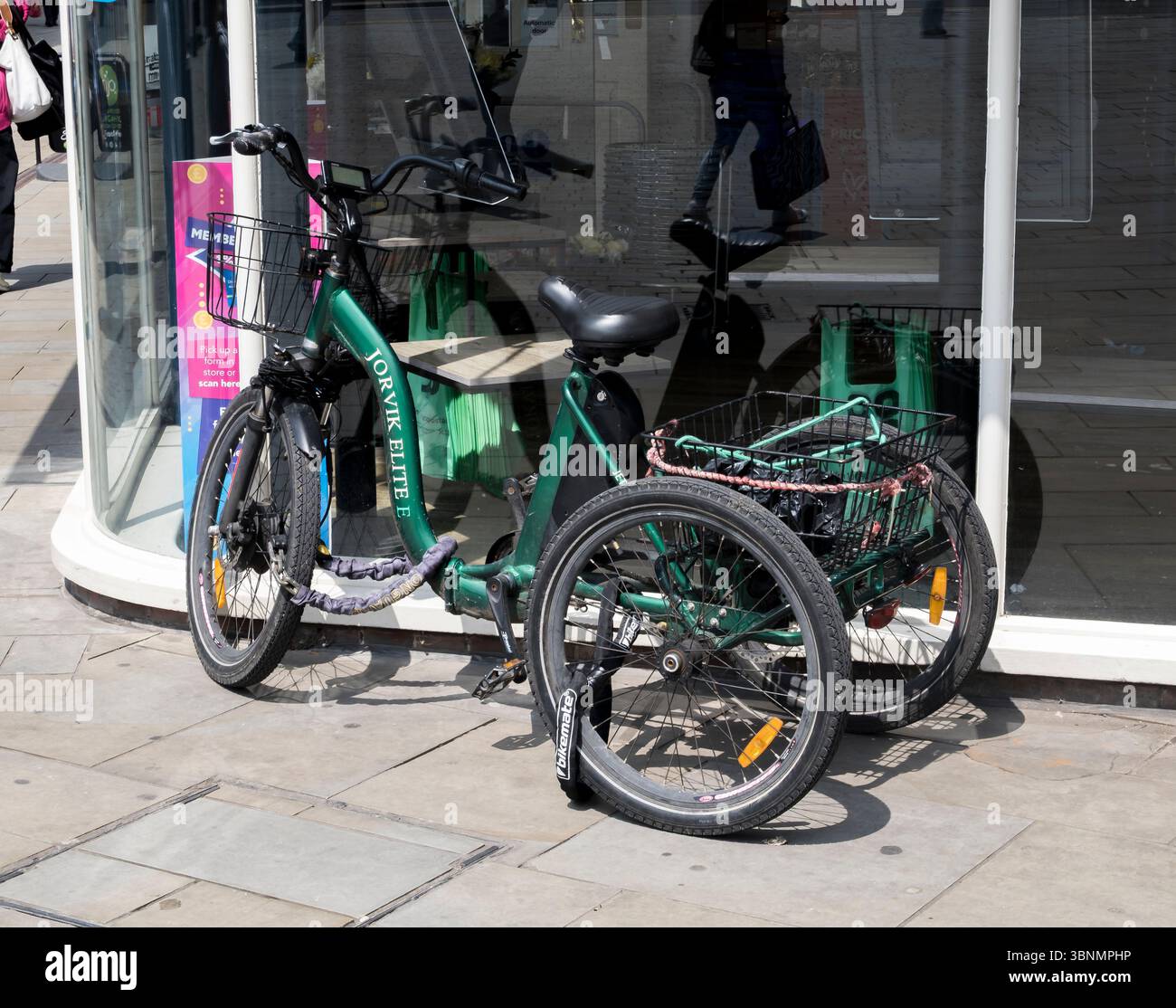 Jorvik Elite E Electric powered tricycle, Lincoln City, Lincolnshire, England, UK Stock Photo