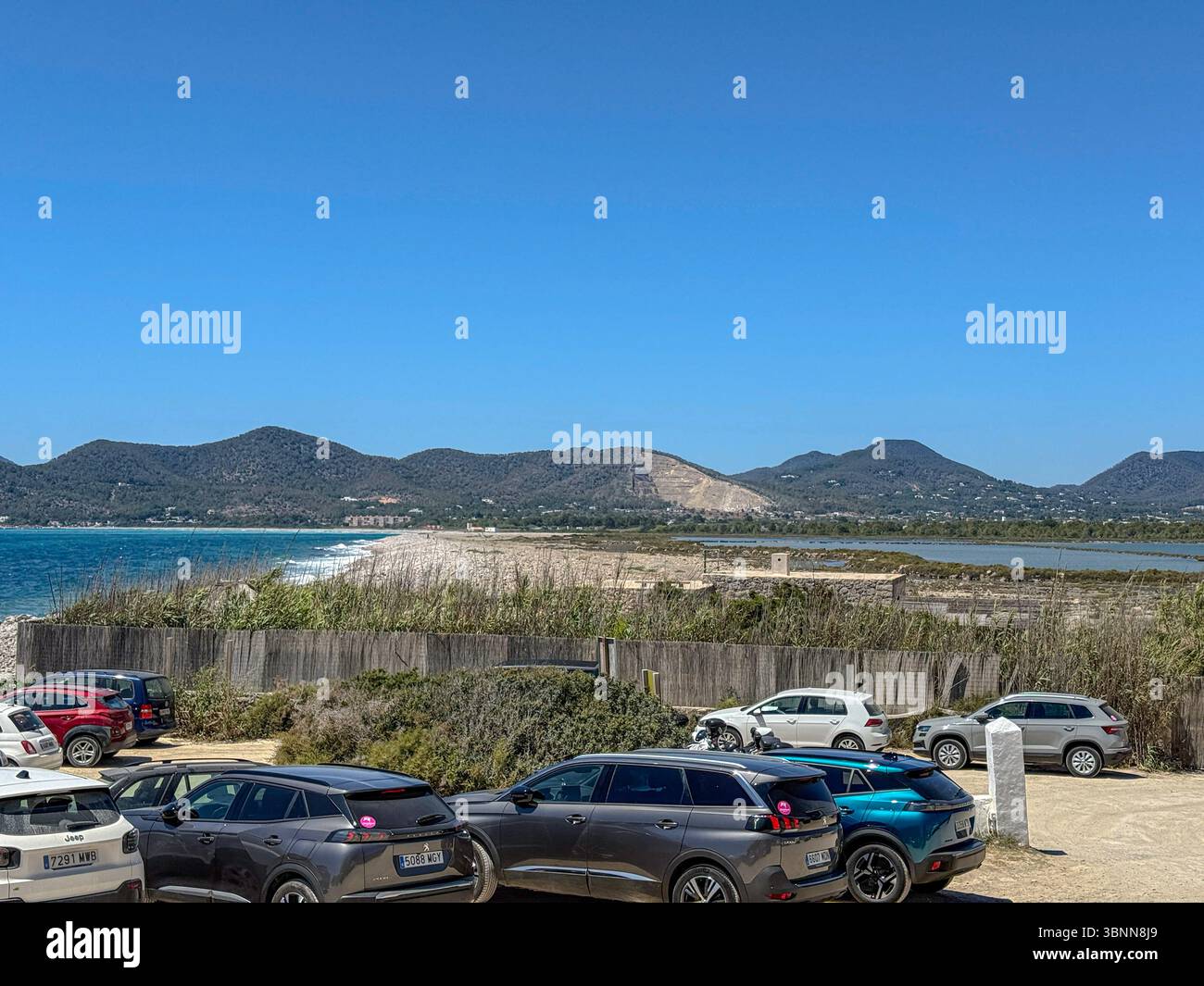 Parc Natural de ses Salines, Ibiza – Protected Coastal Wetlands, Salt Flats, and Wildlife in the Balearics - Smartphone Captured Stock Image