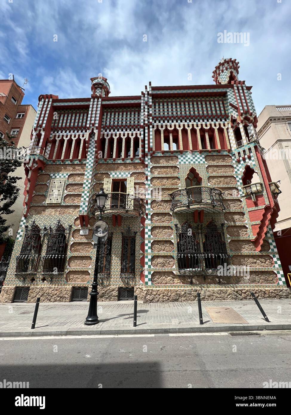 Barceluona Spain, 07 May 2022, Casa Vicens in Barcelona, a masterpiece of modernist architecture. - Smartphone Captured Stock Image