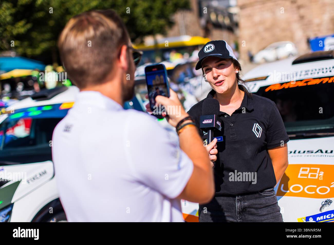 Rodez, France. 03rd July, 2025. OLEA Charlotte, PAGES Cecile, Renault Clio Rally5, portrait during the Rallye Aveyron Rouergue - Occitanie 2025, 5th round of the Championnat de France des Rallyes 2025, from July 4 to 5, 2025 in Rodez, France - Photo Bastien Roux/DPPI Credit: DPPI Media/Alamy Live News Stock Photo