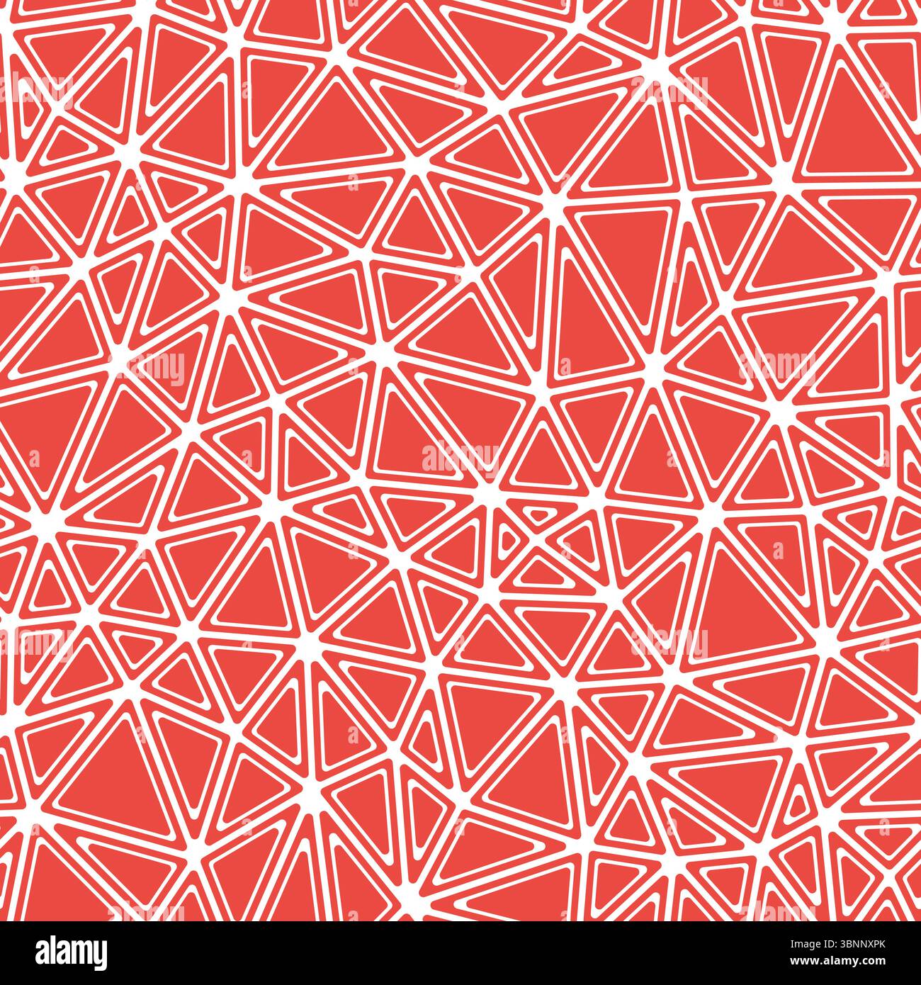 Mosaic triangles shapes background. Rounded solid shapes in frames. Medium triangles size. Solid Color style. Repeatable pattern. Stock Vector