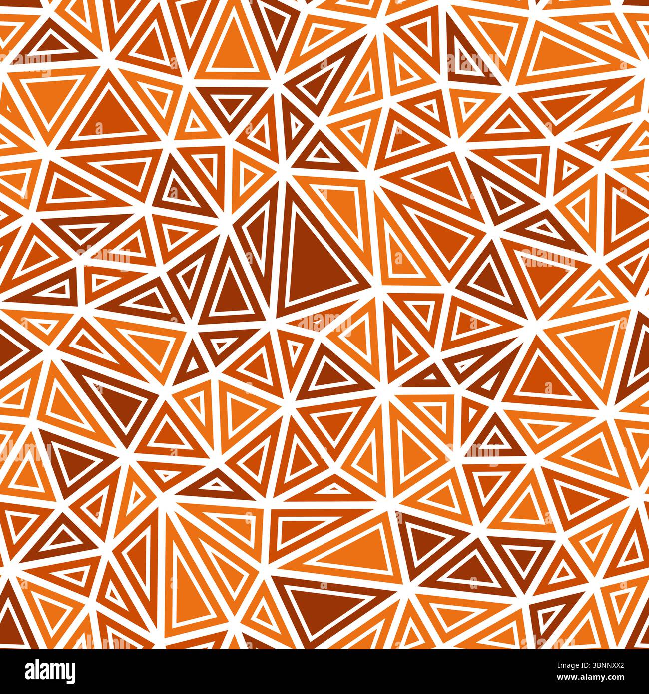 Abstract template background. Compact triangle size. Solid shapes in frames. Mono-tone style. Repeatable pattern. Elegant vector tiles. Amber rust. Stock Vector