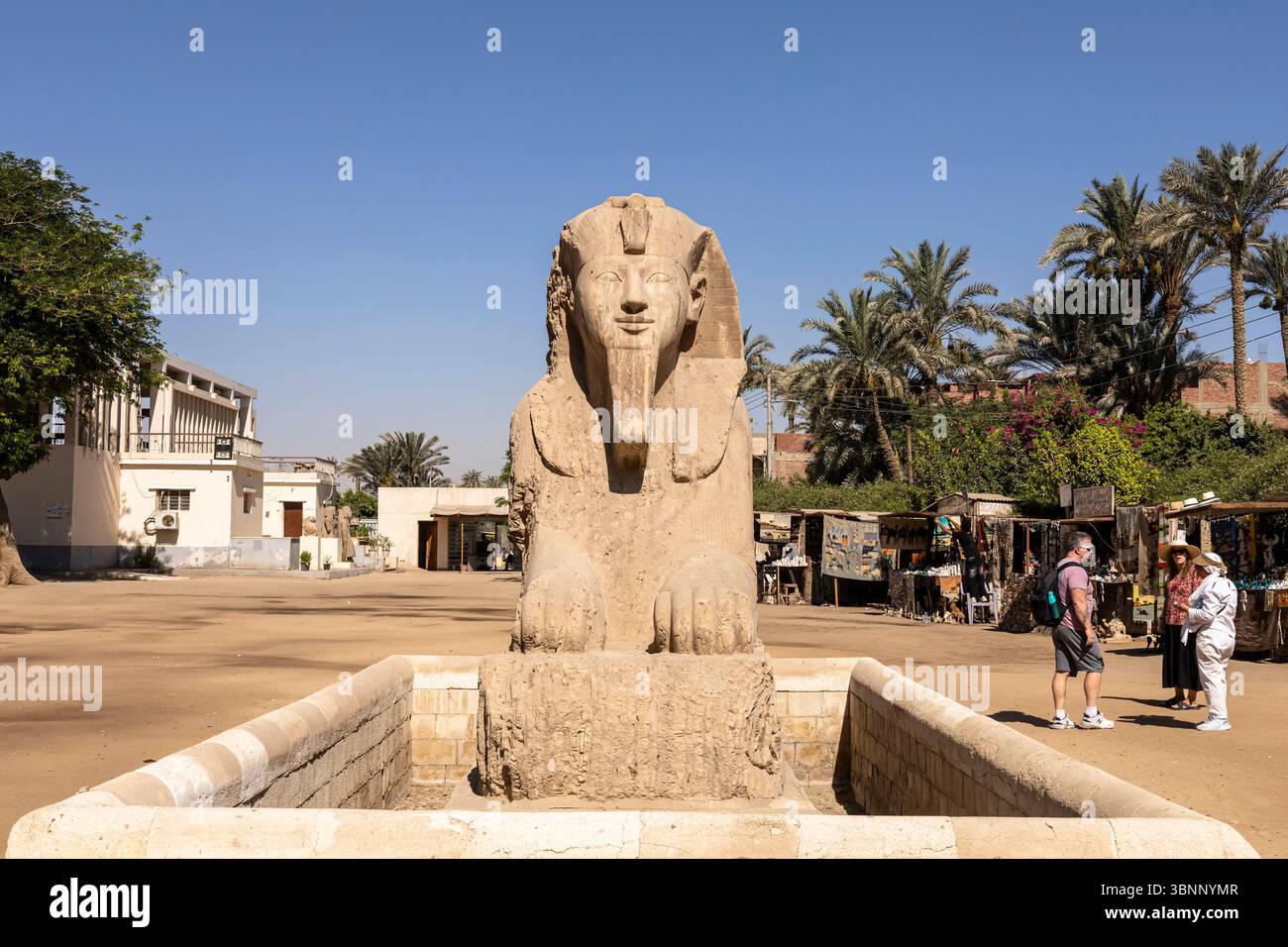 Memphis, Sphinx of Memphis, Alabaster, Memphis open air museum, ancient capital at lower Egypt, Giza governorate, Egypt, North Africa, Africa Stock Photo