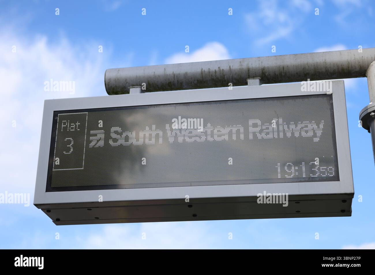 South Western Railway Information Screen On Platform At Haslemere 
