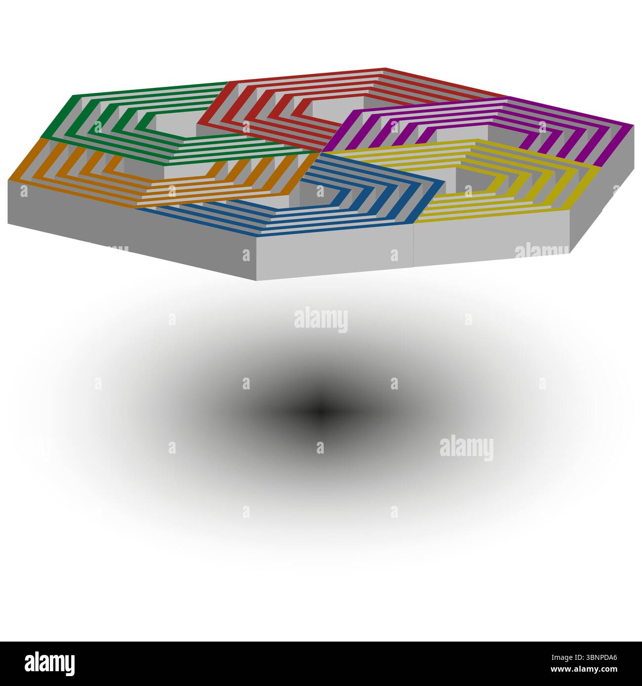 Isometric platform icon. Floating maze slab. Vibrant cube Vector ...